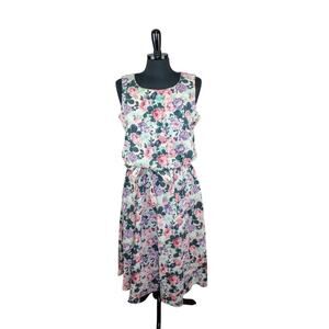 Vintage 80s Classic Apparel Blouson Midi Dress Sleeveless Sundress Tea